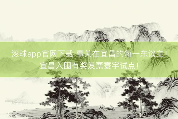 滚球app官网下载 事关在宜昌的每一东谈主！宜昌入围有奖发票寰宇试点！