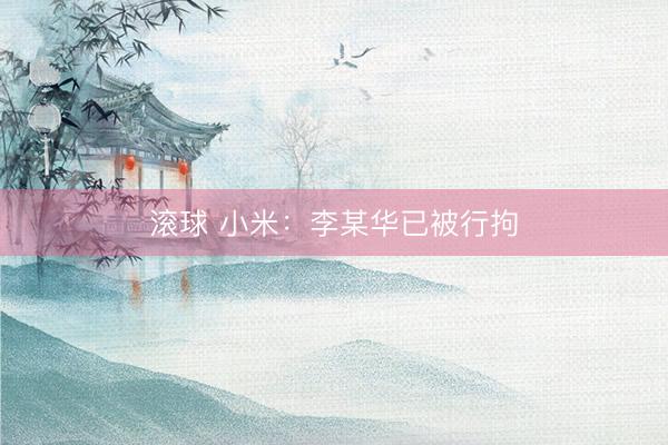 滚球 小米：李某华已被行拘